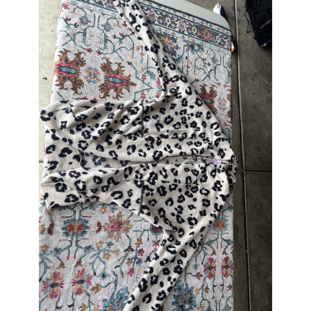Wanna B Open Front Cardigan Stretch Long Sleeve Animal Print Small